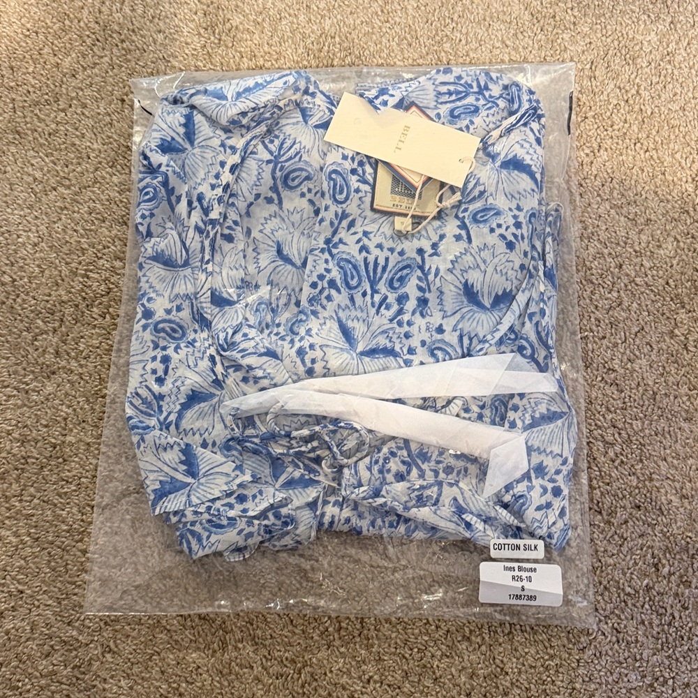 Alicia bell ines Blouse blue Floral Ruffle Top - Picture 5 of 5